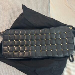 Black Quilted Studded Women's Bag